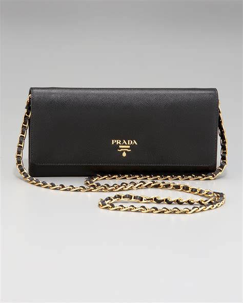 prada wallet with gold chain|prada wallet black woman.